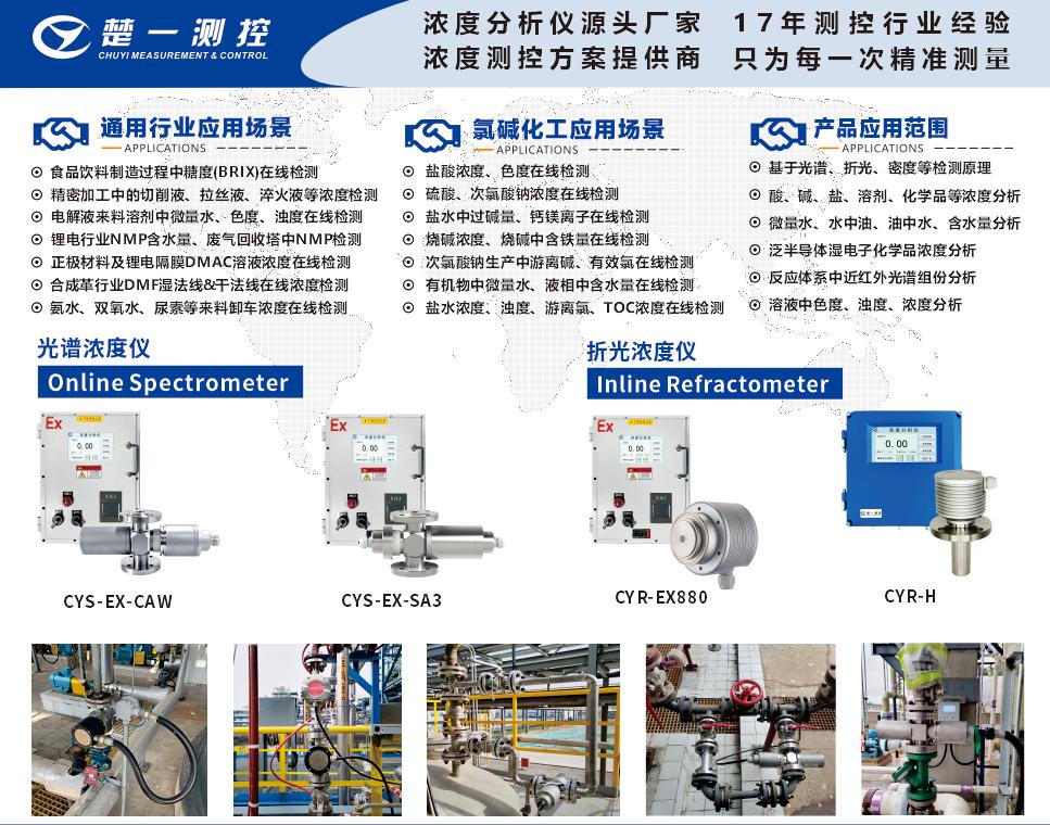 在線折光濃度儀、在線光譜濃度儀在氯堿化工行業(yè)的應(yīng)用場(chǎng)景與通用行業(yè)應(yīng)用場(chǎng)景